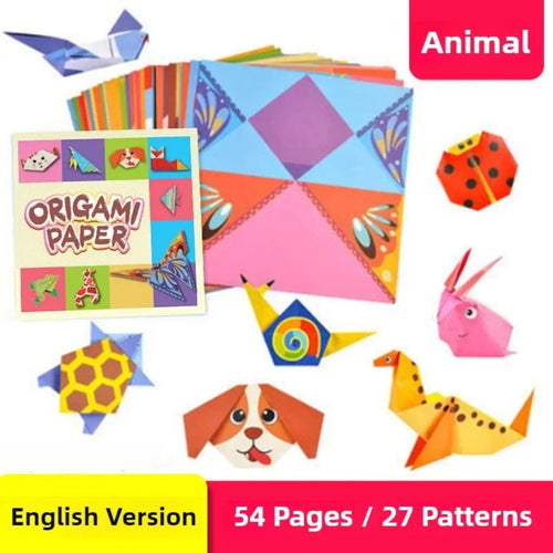 108 Pages Montessori Toys Cartoon Animal Origami Paper DIY Kids Craft