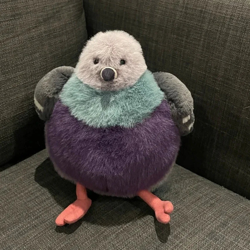 23cm Fluffy Fat Pigeon Plush Toy Cartoon Bird Doll Pet Companion Xmas