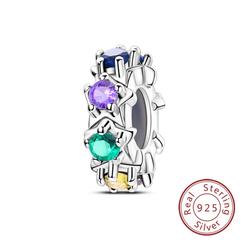 Fit Original Charms Beads 925 Sterling Silver Clip Charms Zircon