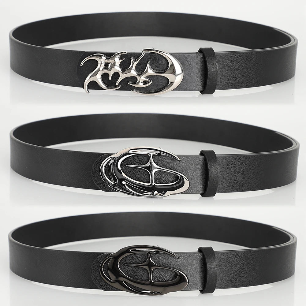 New Stylish Geometric Alloy Needle Buckle Fashion Punk Belt For Men