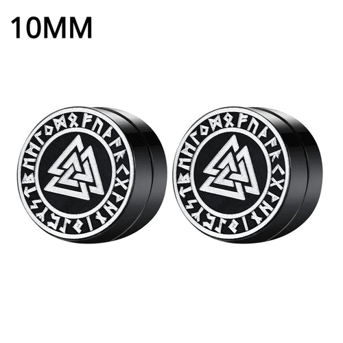 1Pairs Punk Round Zircon Magnetic Ear Stud Clip Earrings Non Piercing