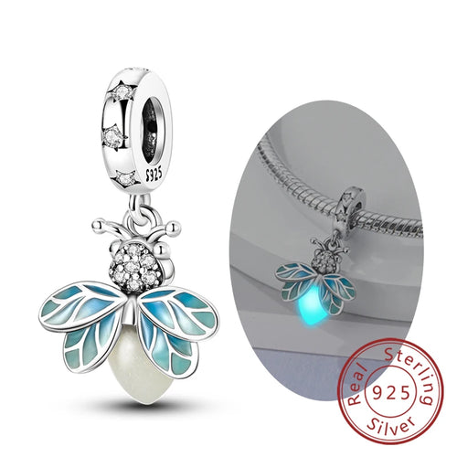 Hot Sale Charm Bead Pendant 925 Sterling Silver Firefly Love Heart