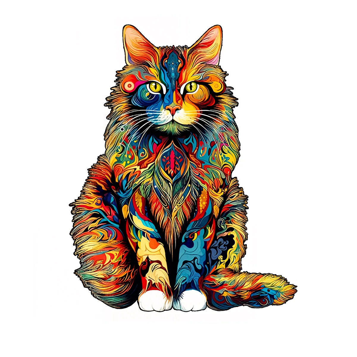 unique Cat Pattern Wooden Puzzle,Irregular Animal Shapes,  Leisure