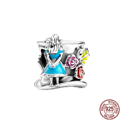 New S925 sterling silver Disney Mickey Mouse pendant bead suitable Fit