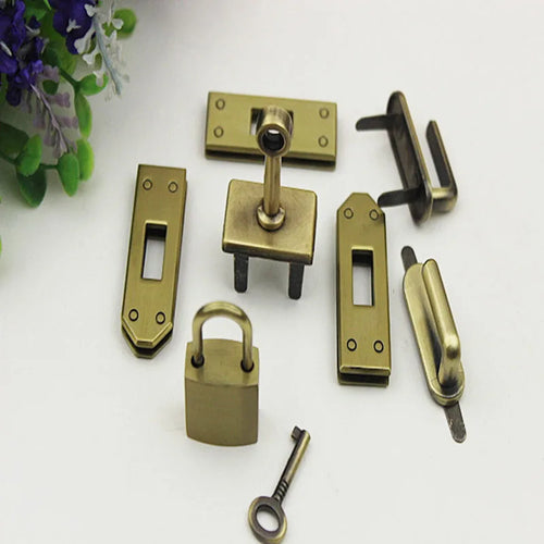1 Set( 7 pcs) 45mm 4 Colors Metal Bag Lock Hardware Accessories