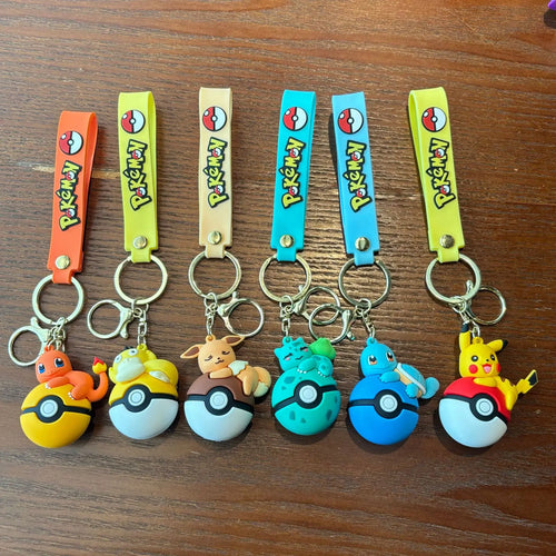 Poké Ball Keychain Set, PVC Pokémon Ball Keychain, Official Style