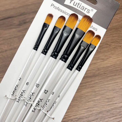 Yutiars Professional Artist Paint Brush Set - 6 PCS, Nylon Bristles