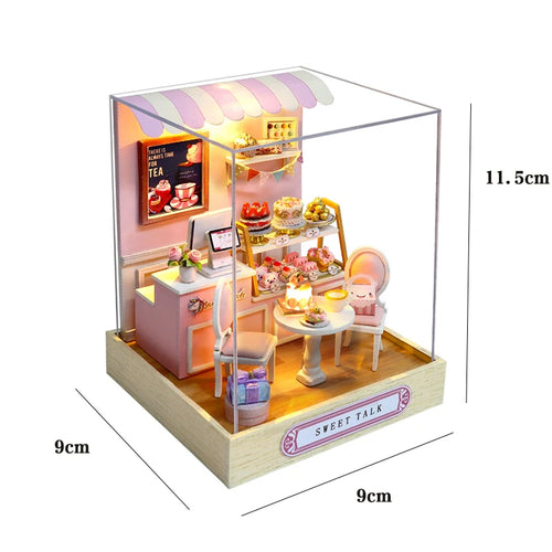 DIY 3D Puzzles Wooden Toy Miniature Dollhouse Handmade Doll House