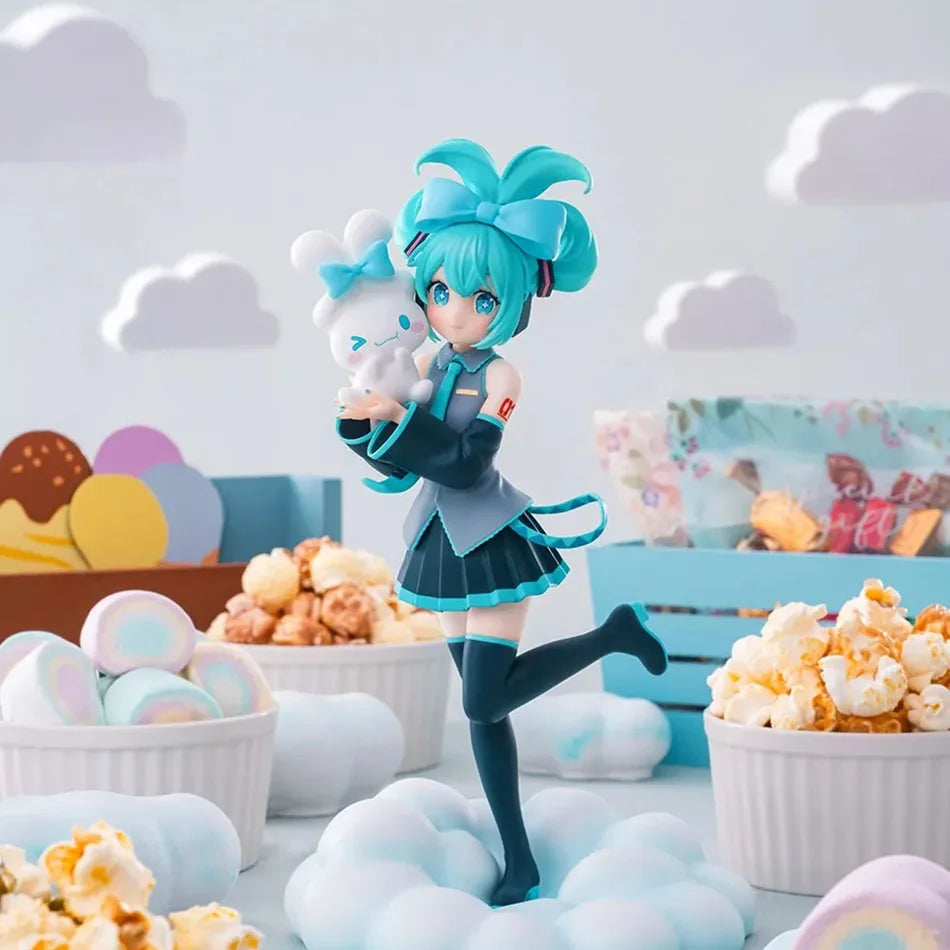 Hot 21CM Anime Hatsune Miku X Cinnamoroll Figure Anime Peripheral