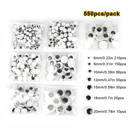 100pcs/200/550pcs Self-adhesive Googly Wiggle Eyes for DIY