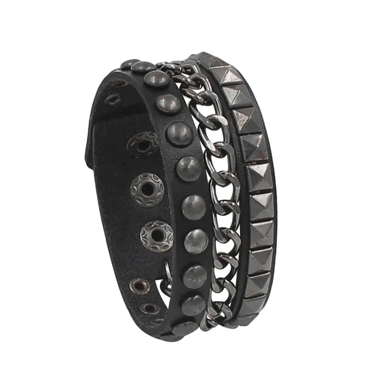 Fashion Gothic Punk Retro Multi Chain Street Dance Bracelet For