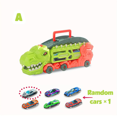Transport Dinosaur Truck with Foldable Sliding Race Track, Transforms
