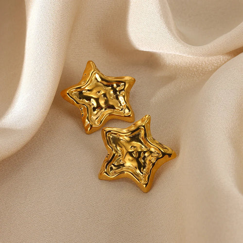 Geometric Flower Stainless Steel Earrings Women Sweet Sunflower Star