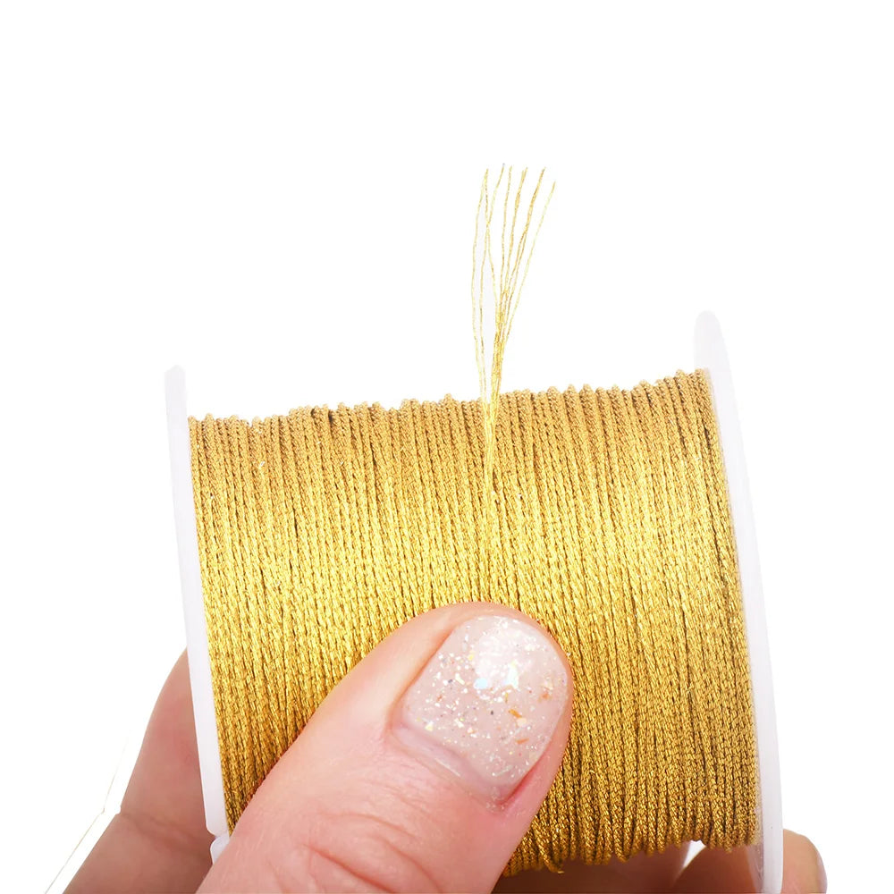 25-328Feet Metallic Cord, 0.2/0.4/0.6/0.8/1.0mm Metallic Thread