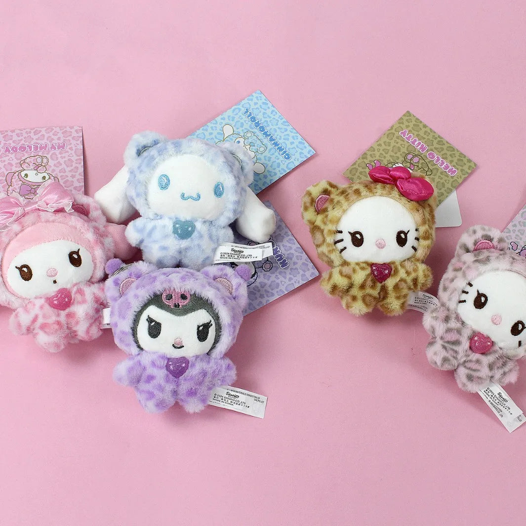 Sanrio Leopard Print Bear Series Cartoon Hello Kitty Keychain Pendant