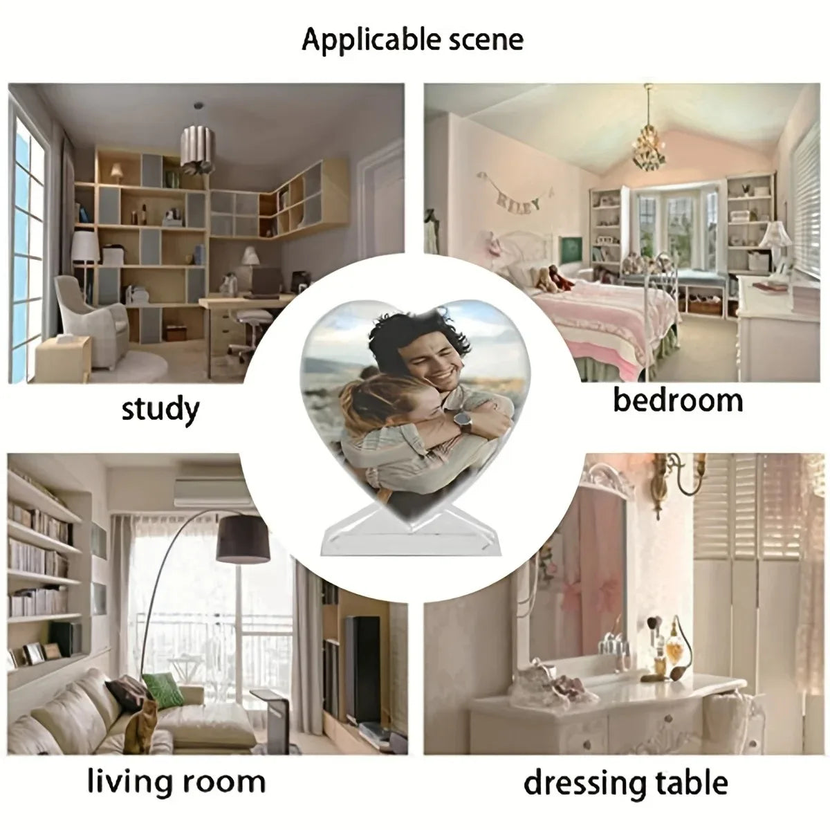 Resin Molds Heart-Shaped Photo Frame Mold, DIY Personalized Photo