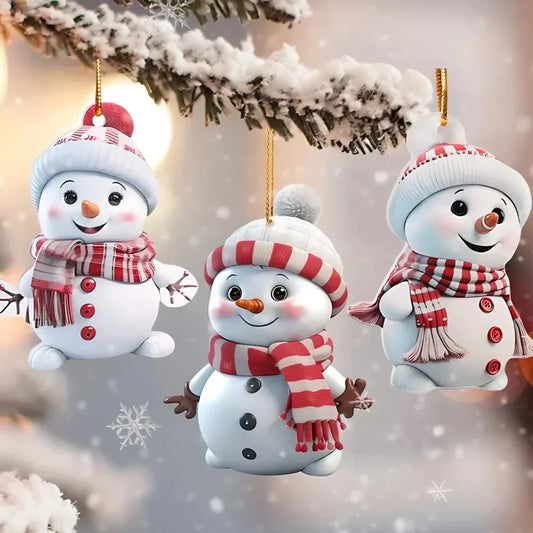 Runtow 5pcs Christmas Cute Snowman Decoration Pendants for Winter