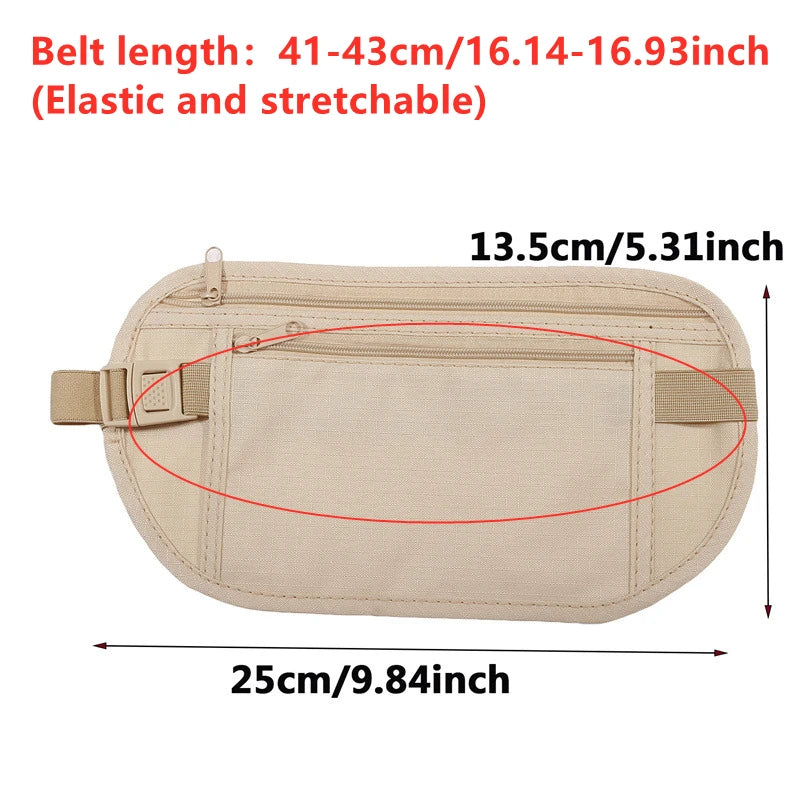Sport Running Wais Bag Invisible Travel Waist Packs Pouch For Passport