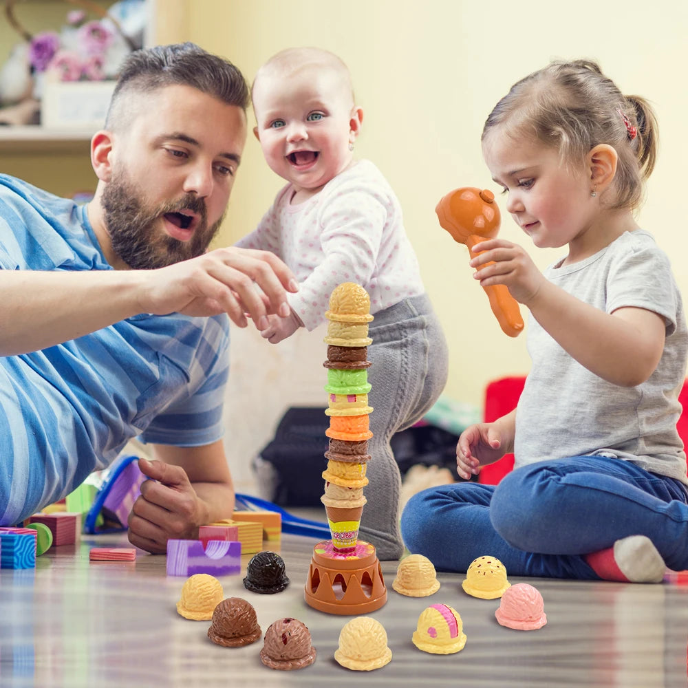 Children Simulation Food Kitchen Toy Ice Cream Stack Up Play Kids