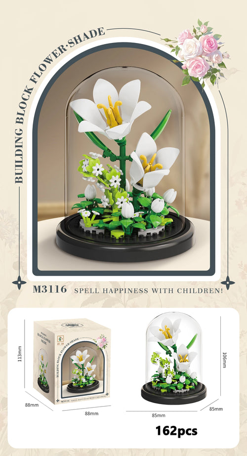 Eternal Flower Bouquet Bonsai Potted Plant Micro Building Blocks Model