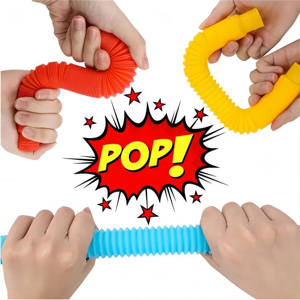 10-30PCS Colorful Telescopic Tubes Fidget Toys Plastic Sensory Pop