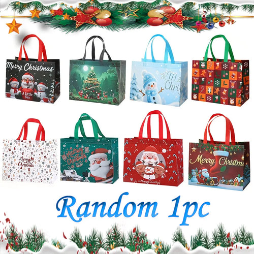 1-16PCS Large Christmas Gift Bags, Christmas Tote Bags with
