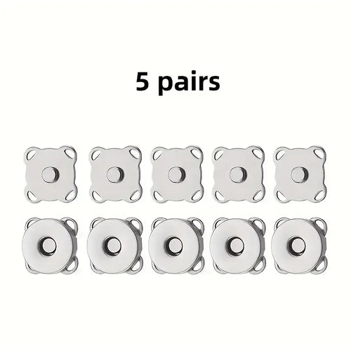5/8sets Square Magnetic Snap Fasteners Clasps Button Handbag Purse