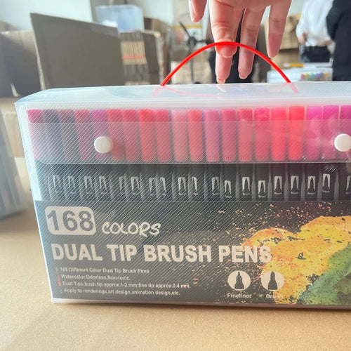 12-168 Colors Dual Brush Pens Art Markers Watercolor Fine and Brush