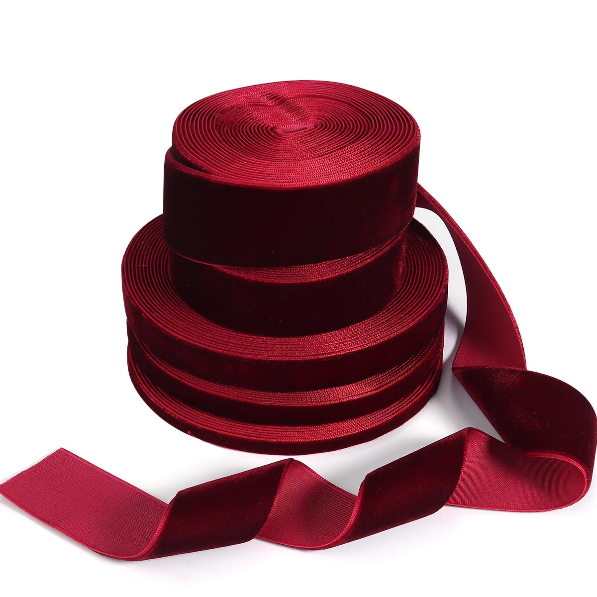 5-10yards/roll Velvet Ribbons Black Wine Red Color Single Face