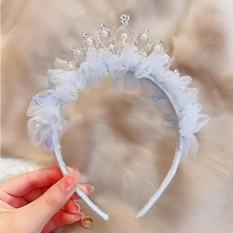 Sweet Lovely Girl Headband Hair Accessories Pink Blue Kawaii Lace