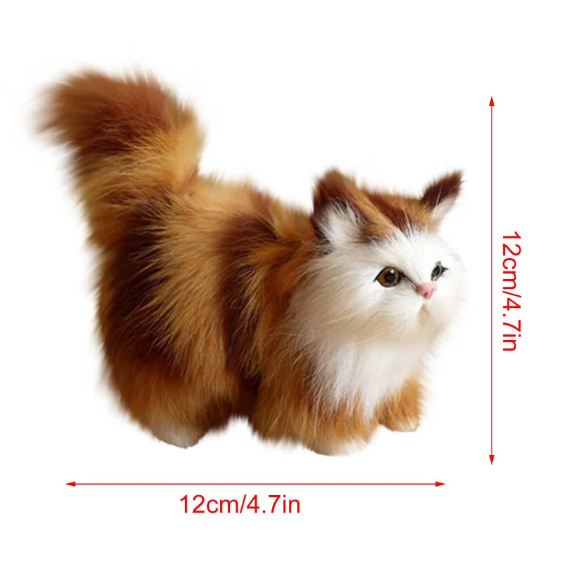Cute Simulation Cat Plush Toys Soft Stuffed Kitten Model Fake Cat
