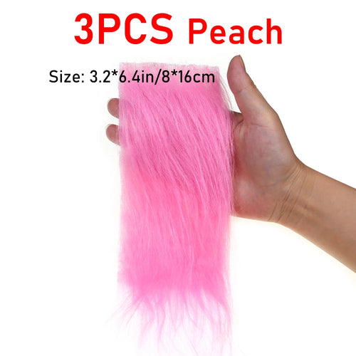 3PCS Fly Tying Artificial Synthetic Fluffy Fiber Long Hairy Craft Fur