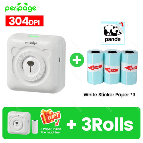 300DPI Peripage A6 58mm Mini Bluetooth Notes Label Sticker Printer