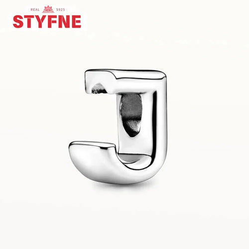 Silver 925 26 Letter A-Z Alphabet Charm Fine Beads Fit Original Charms