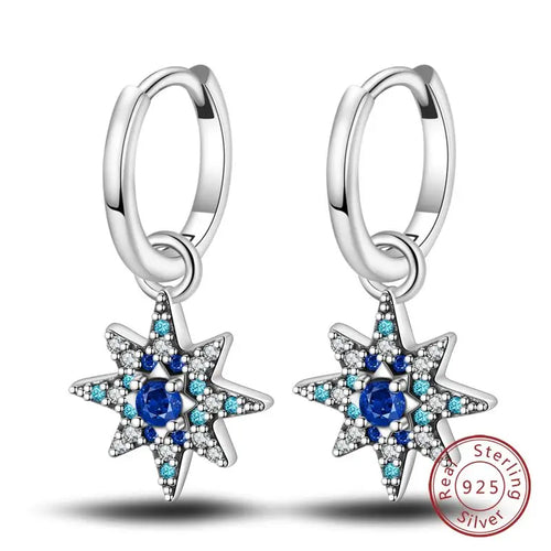 Hot 925 Sterling Silver Earrings Charm Simple Shining Lotus Zircon