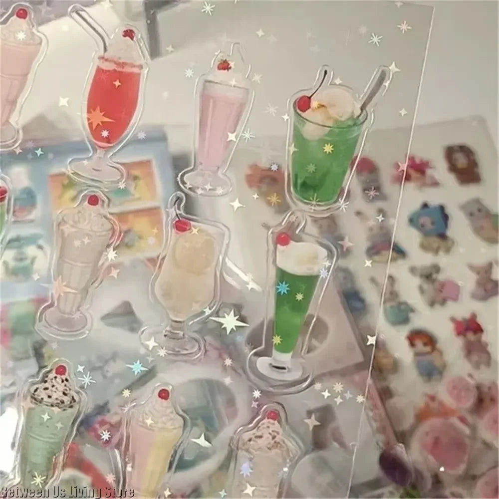 100 Sheets Non-repetitive Y2K Random Cute Glitter Sticker for Kawaii