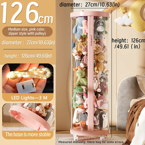 Transparent Doll Storage Box Plush Toy Organization Toy Storage Tube