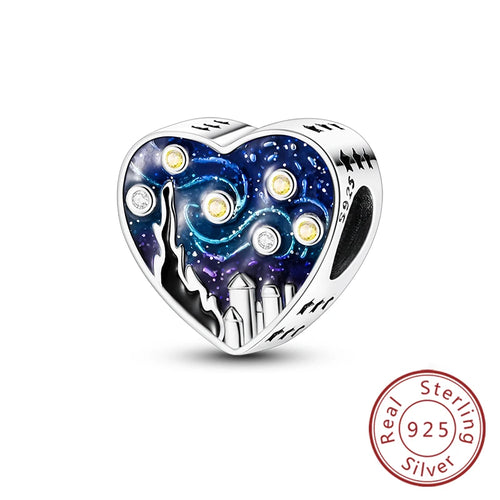 New Love Heart Shaped Charms 925 Sterling Silver Family Love