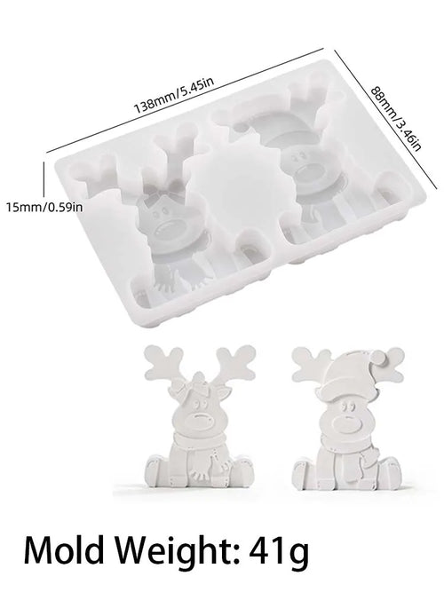 3D Reindeer Silicone Mold DIY Handmade Creative Christmas Ornament