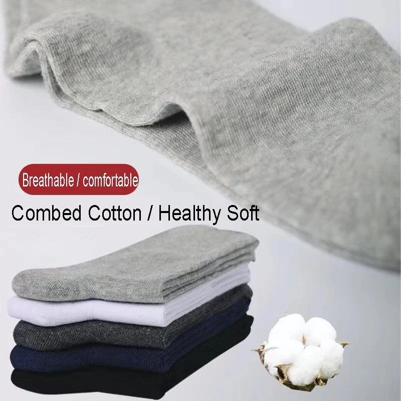 10PCS=5Pairs Loose Mouth Socks Diabetic Prevent Varicose Veins Cotton