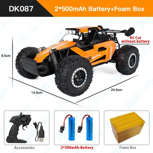 ZWN 1:16/1:20 2.4G Model RC Car With LED Light 2WD Off-road Remote