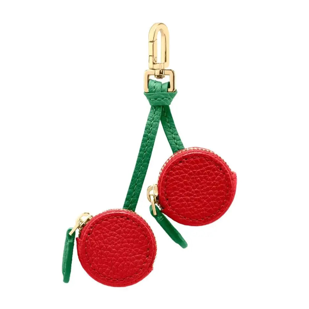 Cute Fruit Shape Leather Coin Purse Mini Zipper Earphone Bag Keychain