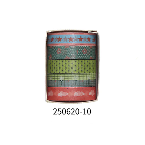 5 rolls of boxed romantic flower handbook tape, cute DIY fresh