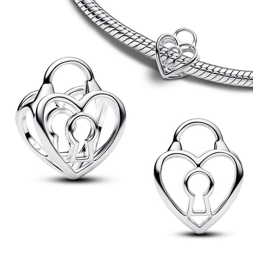 New 925 Sterling Silver Charms Heart Bee Flower key Lock Earrings