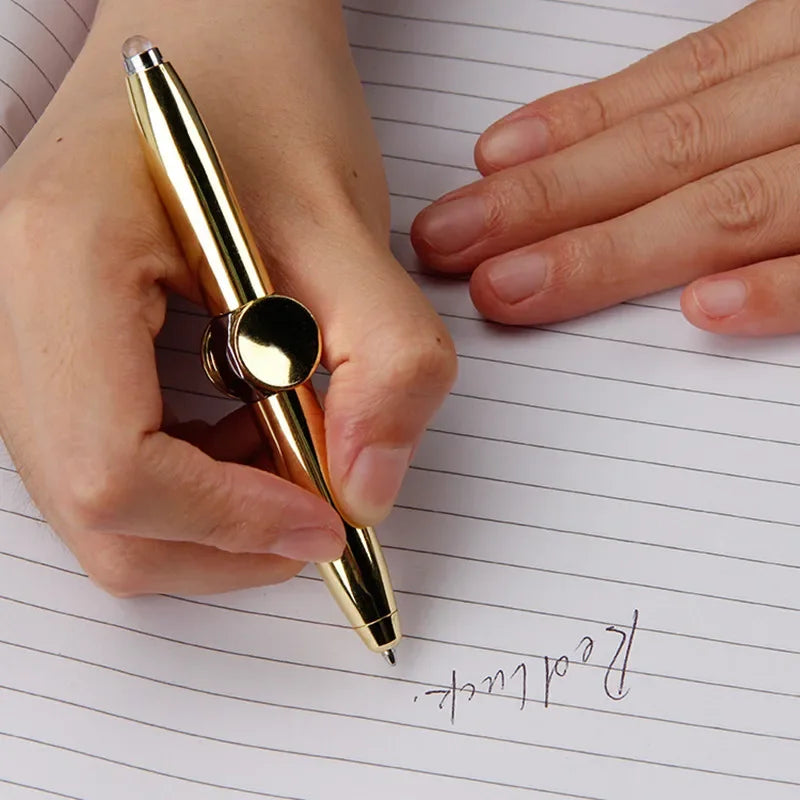 Multifunctional Decompression Finger Rotate Luminous Gyro Pens Toy