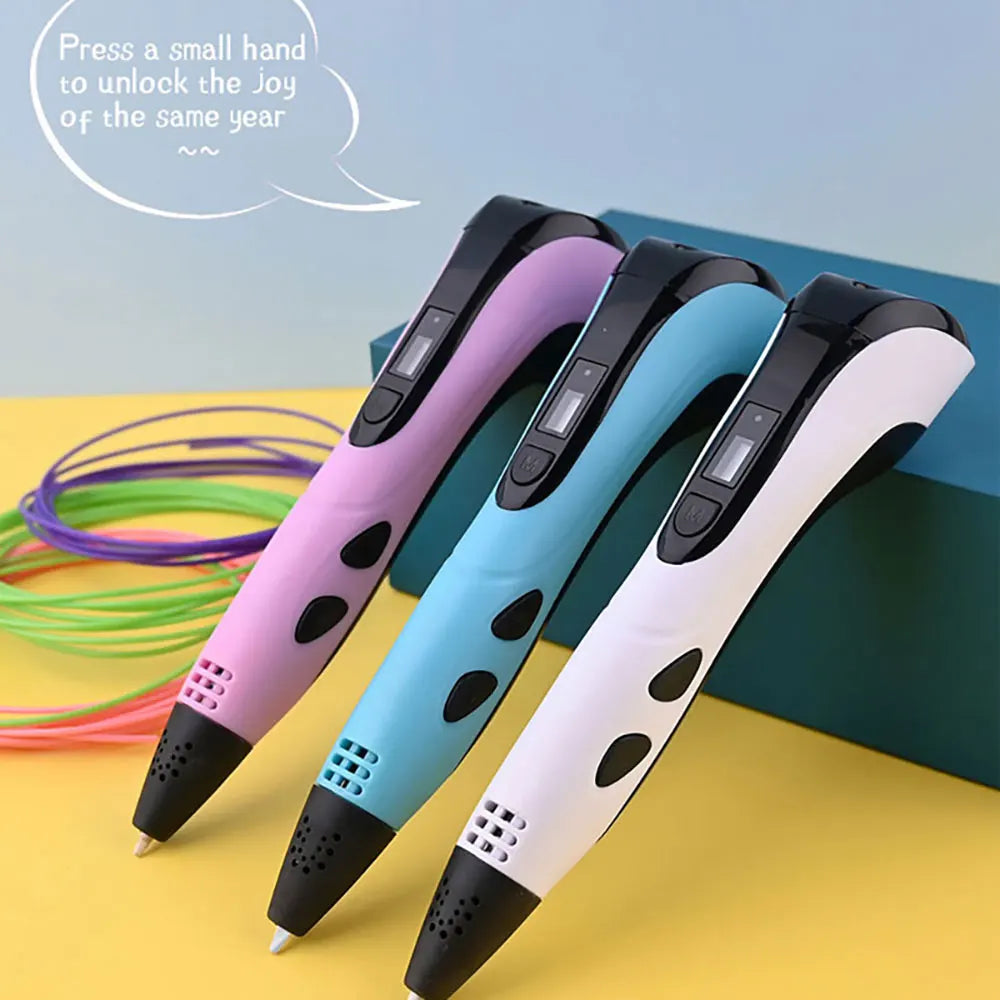 2025 Children 3D Printing Pen with LED Screen 100M PLA Power Adapter