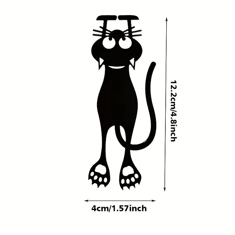 1-5PCS Kawaii Black Cat Bookmarks for Books 3D Plastic Stereo Animal
