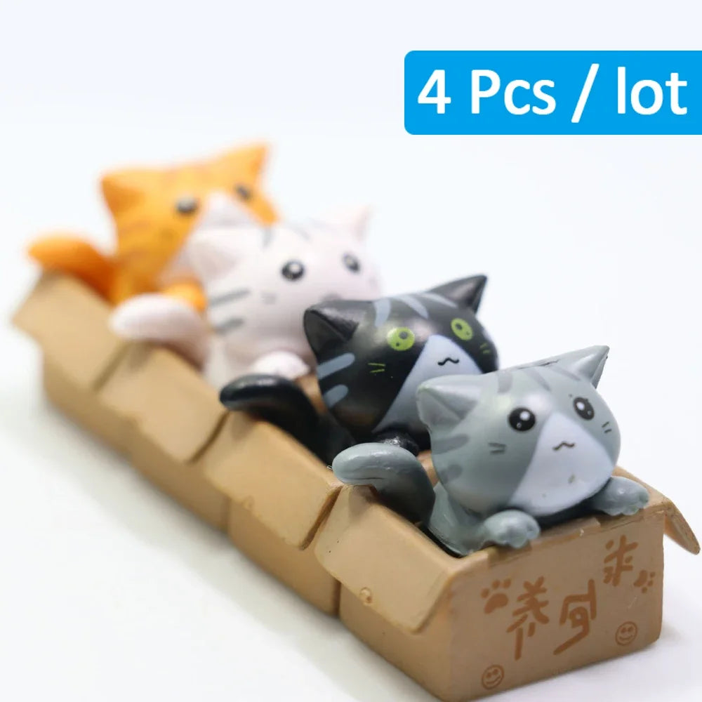 Kawaii Mini Cat Ornament Garden kitten statue Gift For Kids Children