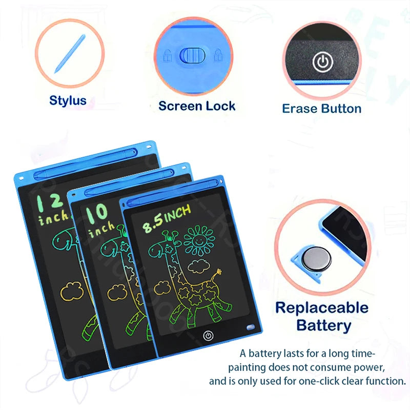 8.5" /10"/12" Drawing Board LCD Writing Tablet For Kids Montessori