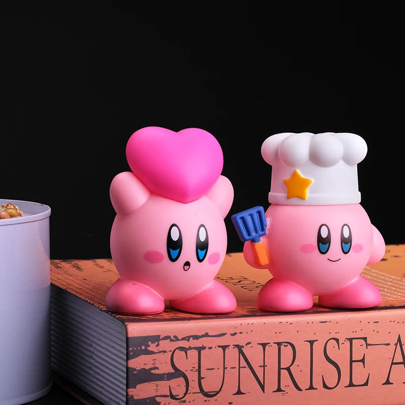 8Pcs/Set Games Star Kirby Anime Figure  Cute Cartoon Pink Kirby Mini